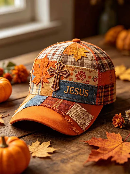 Unisex  Autumn Christian Cross Print Hat