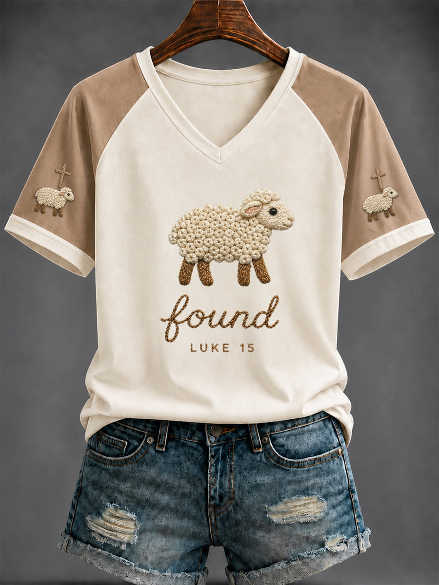 Women's Faith Printed V-neck T-shirt