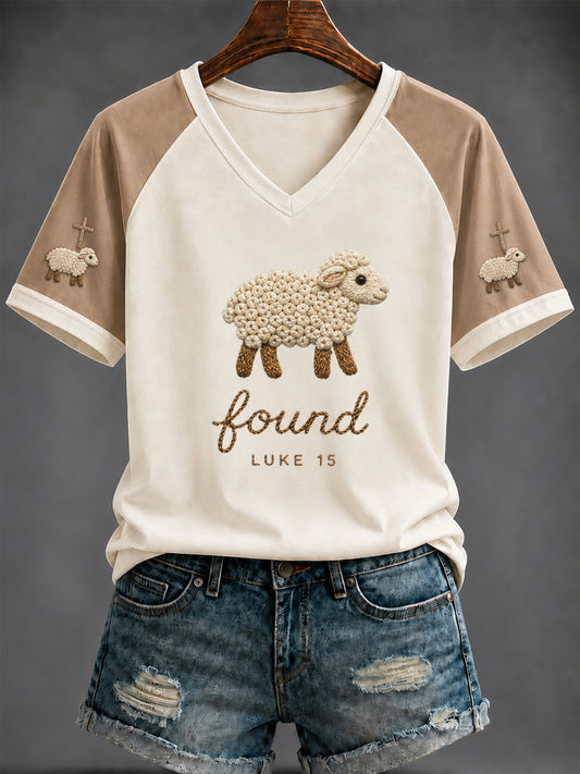 Women's Faith Printed V-neck T-shirt