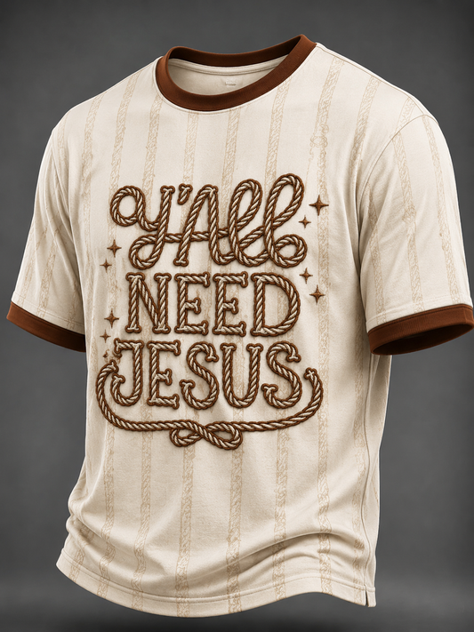 Men's Y'all Need Jesus Short Sleeves T-shirt