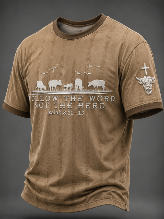 Men's Follow The Word Not The Herd Short Sleeves T-shirt