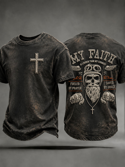 Men's Faith Biker Rider Graphic T-Shirt