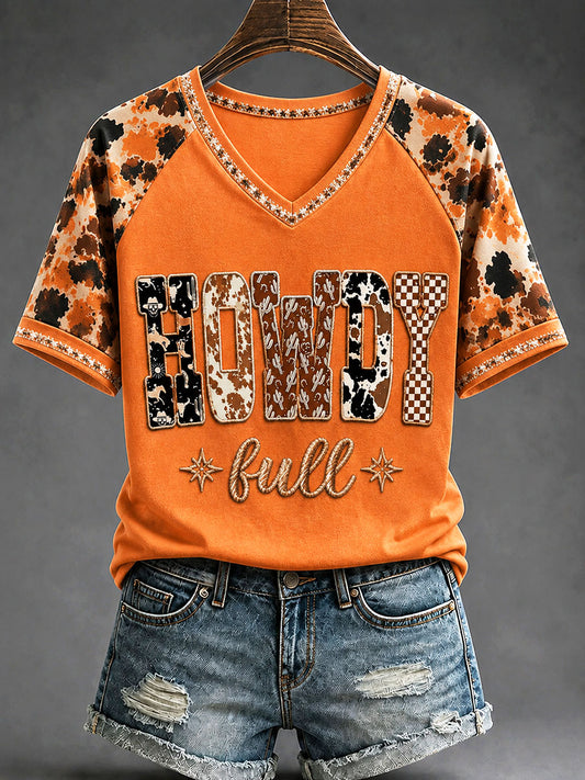 Women's "Howdy Fall" Bohemian Style Printed Casual T-Shirt