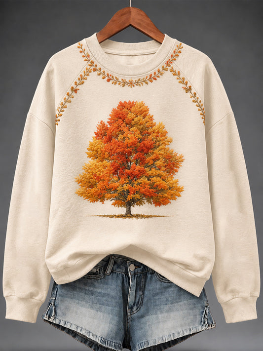 Women's Autumn Art Print Sweatshirt