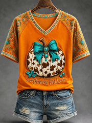 Women's "Howdy Fall" Bohemian Style Printed Casual T-Shirt