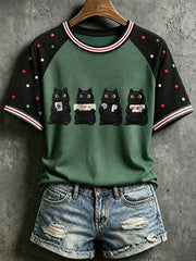 Women's Black Cats Mahjong T-Shirts