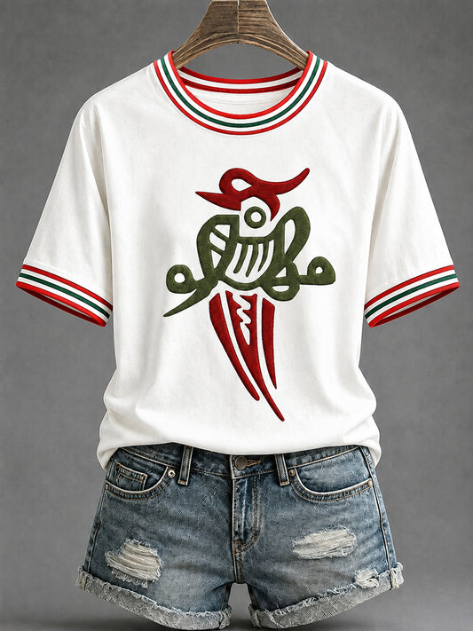 Women's Mahjong Print Casual T-Shirt