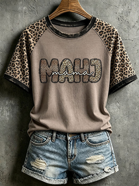 Women's Mahjong Leopard Print T-Shirts