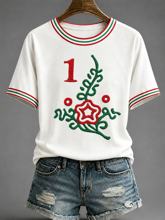 Women's Mahjong Print Casual T-Shirt