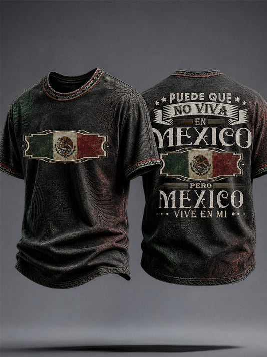 Men's Mexico Independence Day Art Printed T-shirt