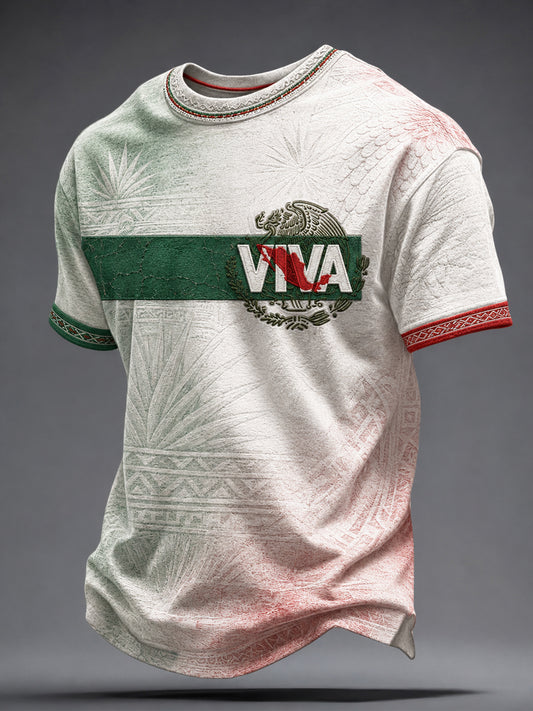 Men's Mexico Independence Day Art Printed T-shirt