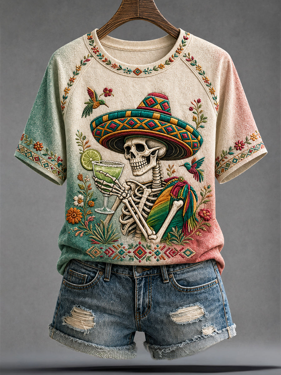 Women's Mexico Independence Day Art Printed T-shirt
