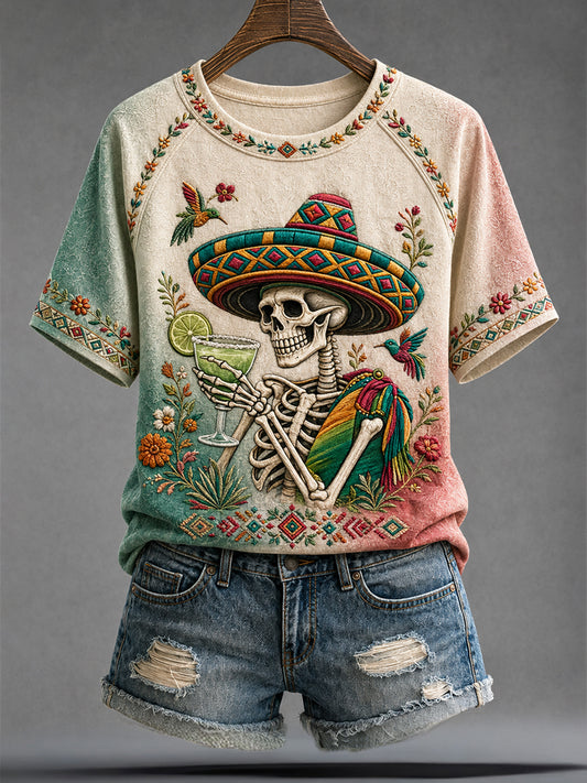 Women's Mexico Independence Day Art Printed T-shirt