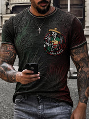 Men's Mexico Independence Day Art Printed T-shirt