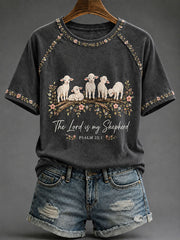 Women's 'The Lord Is My Shepherd' Printed Casual T-Shirt