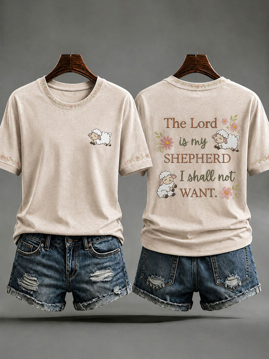 Women's 'The Lord Is My Shepherd' Printed Casual T-Shirt