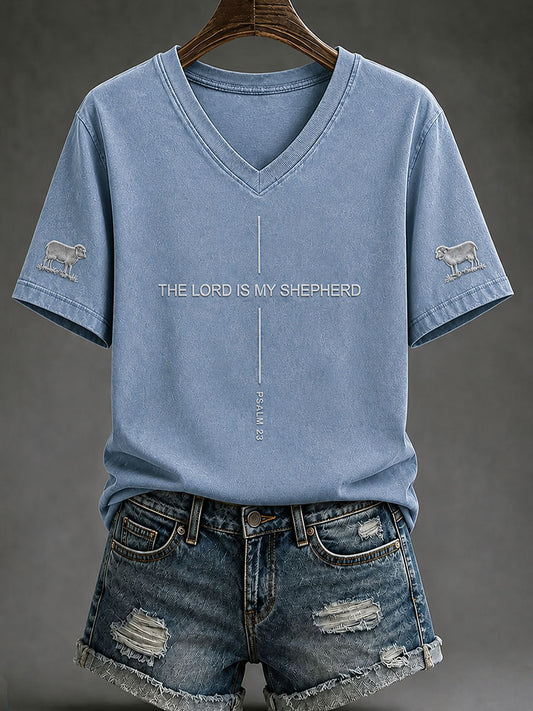 Women's 'The Lord Is My Shepherd' Printed Casual T-Shirt