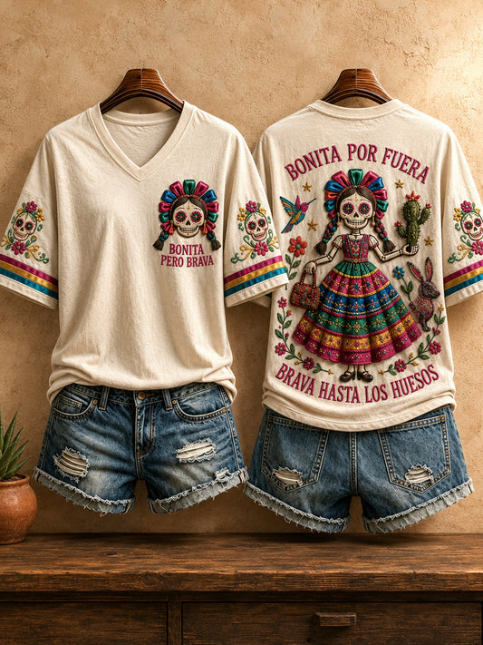 Women's Mexico Independence Day Art Printed T-shirt