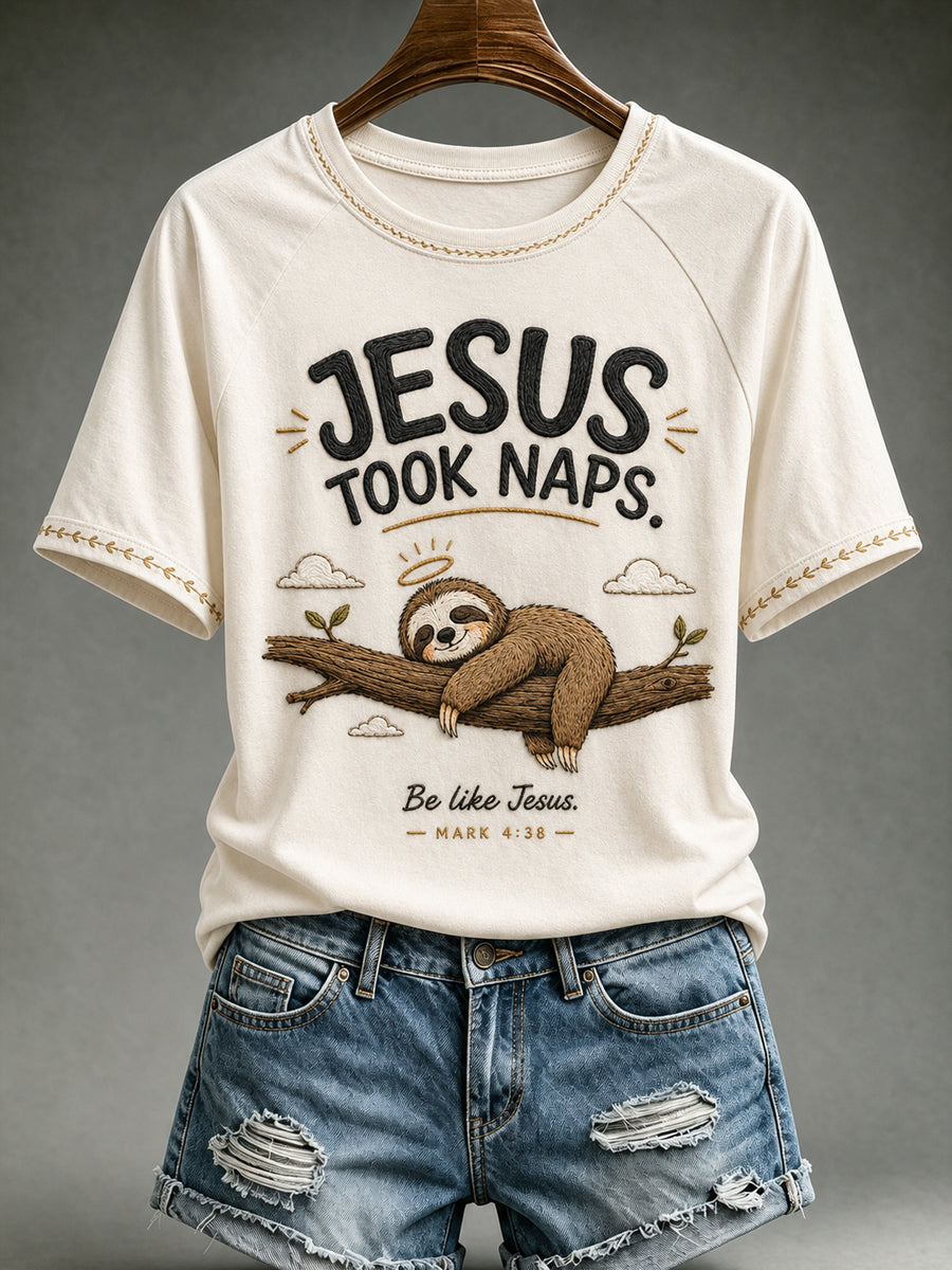 Women's Christian Jesus Took Naps Be Like Jesus Short Sleeve T-shirt
