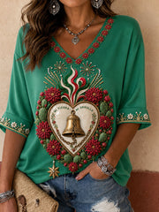 Women's Mexico Independence Day 1810 Art Printed T-shirt