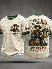 Men's Mexico Independence Day 1810 Art Printed T-shirt