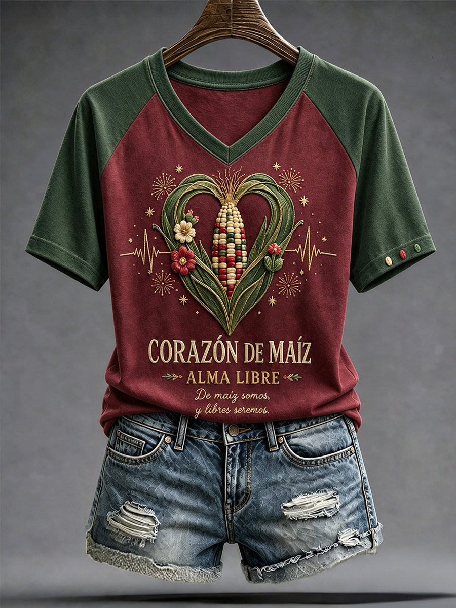 Women's Mexico Independence Day 1810 Art Printed T-shirt