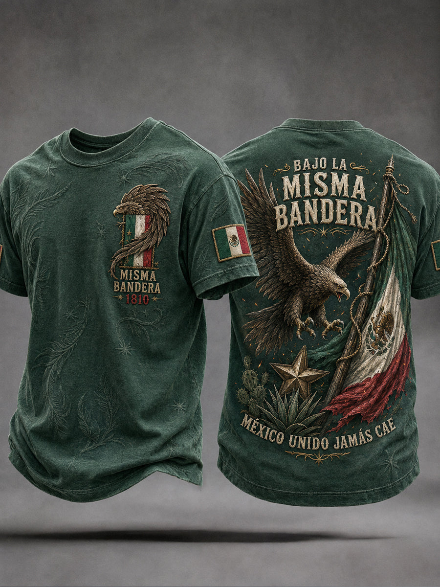 Men's Mexico Independence Day Art Printed T-shirt