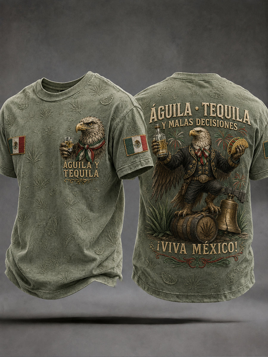 Men's Mexico Independence Day Art Printed T-shirt