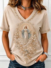 Women's Assumption of Mary Faith Art Printed T-shirt