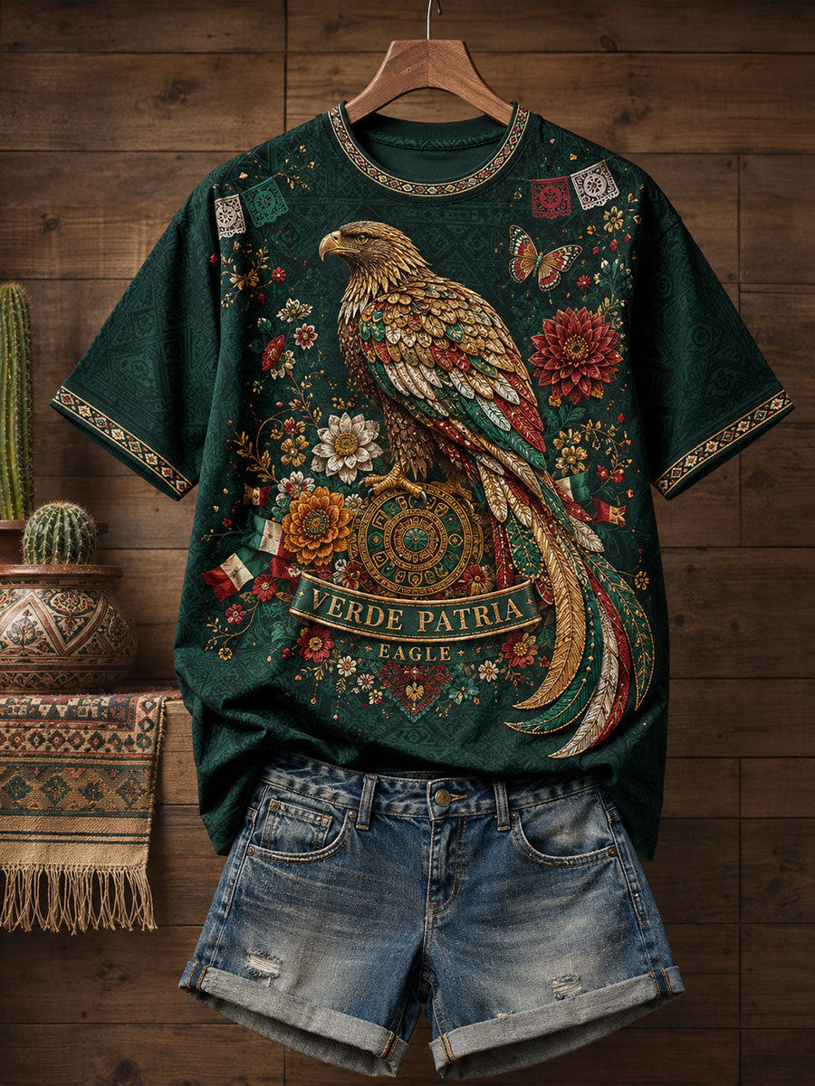 Women's Mexico Independence Day Art Printed T-shirt