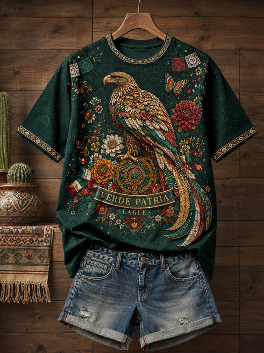 Women's Mexico Independence Day Art Printed T-shirt