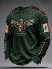 Men's Mexico Independence Art Printed Waffle Sweatshirt