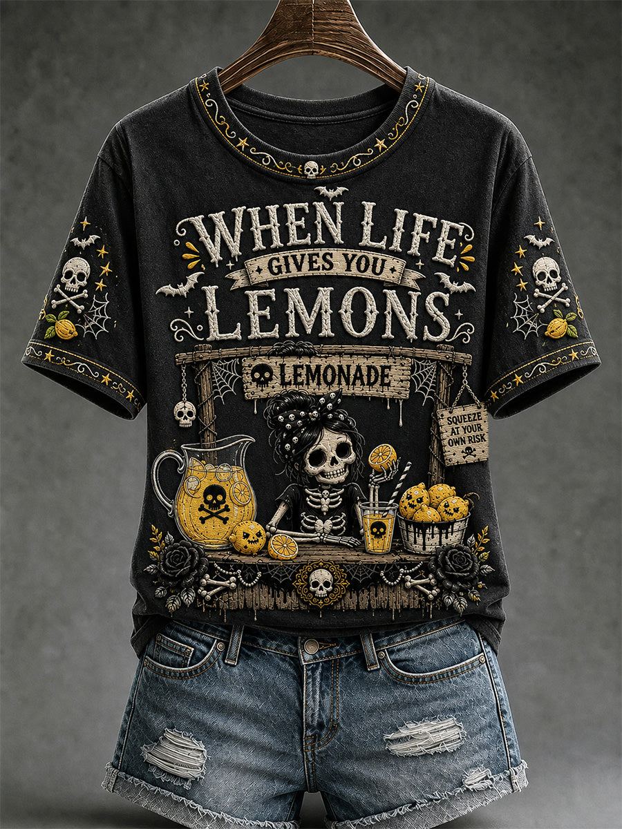 Women's When Life Gives You Lemons Print Casual Tee