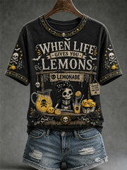 Women's When Life Gives You Lemons Print Casual Tee