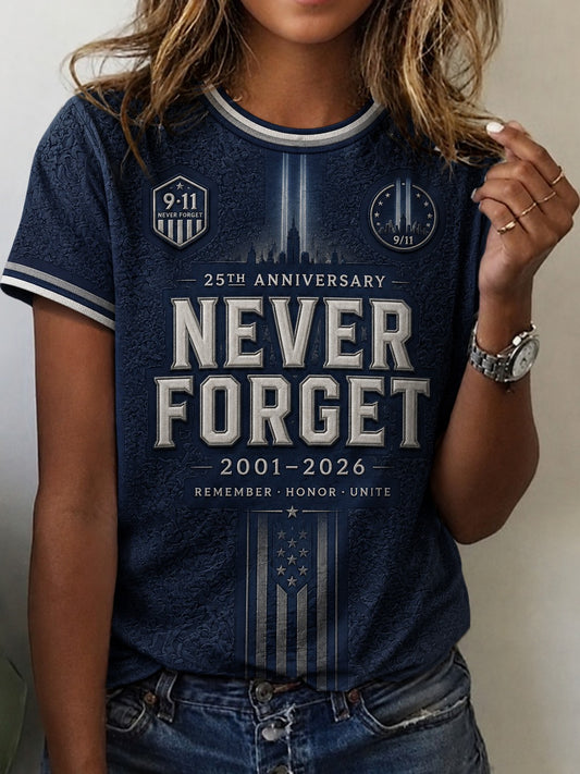 Women's 9.11 Never Forget Printed T-shirt