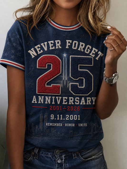 Women's 9.11 Never Forget Printed T-shirt