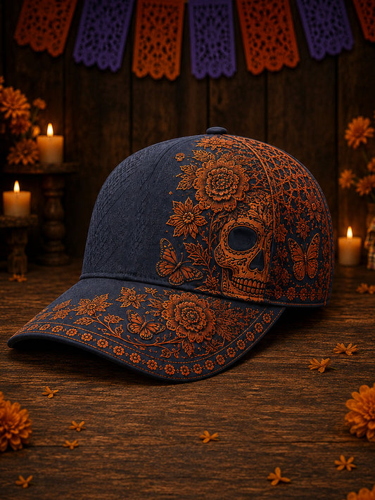 Unisex Mexico Day of The Dead Floral Art Printed Hat