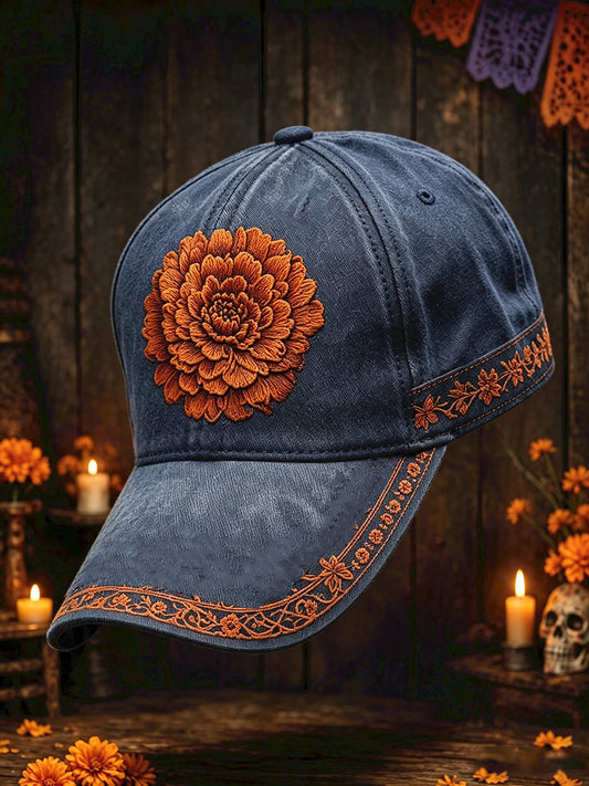 Unisex Mexico Day of The Dead Floral Art Printed Hat