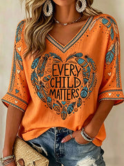Women's Indigenous 'Every Child Matters' V-Neck Tops