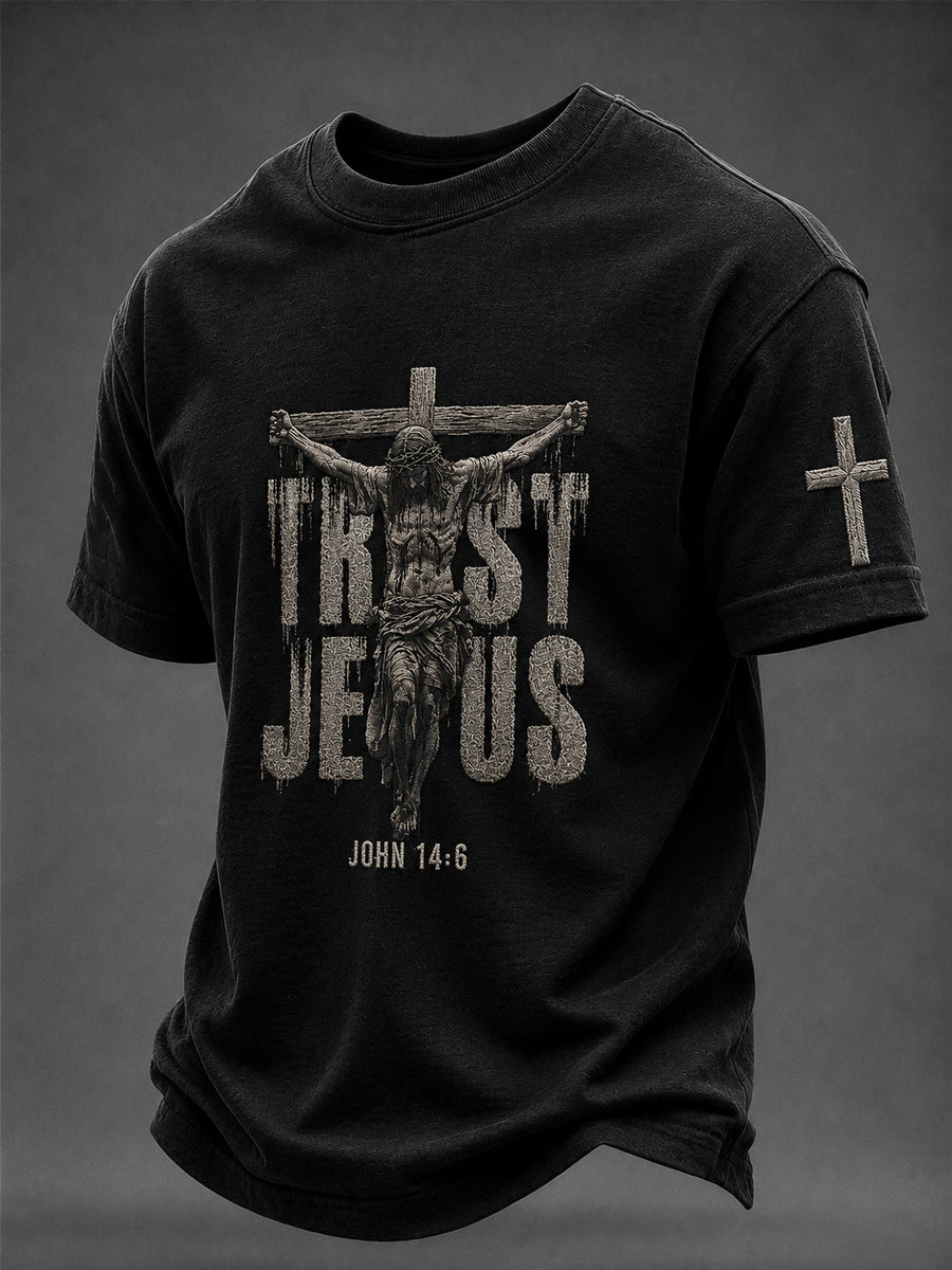 Men's Faith “TRUST JESUS” Printed T-shirt
