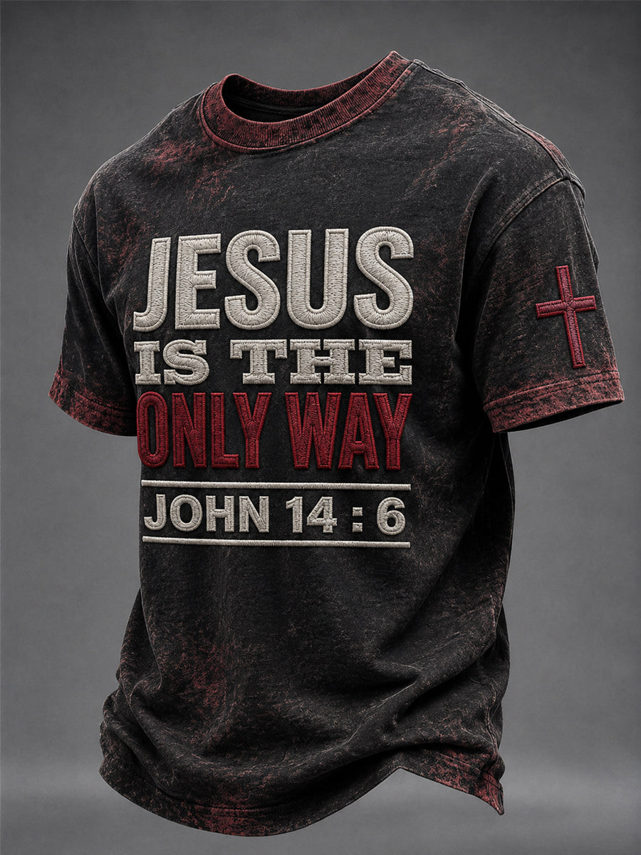 Men's Faith “JESUS IS THE ONLY WAY” Printed T-shirt