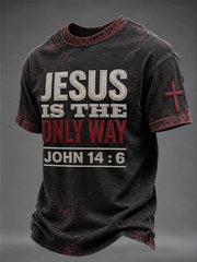 Men's Faith “JESUS IS THE ONLY WAY” Printed T-shirt