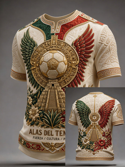 Men's Mexico Football Lover Art Printed T-shirt