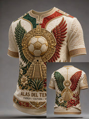 Men's Mexico Football Lover Art Printed T-shirt