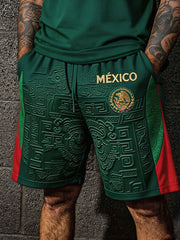 Men's Mexico Football Lover Art Printed Shorts