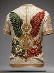 Men's Mexico Football Lover Art Printed T-shirt