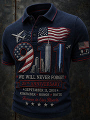 Men's We Will Never Forget 9 11 September 11 polo shirt