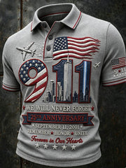 Men's We Will Never Forget 9 11 September 11 polo shirt