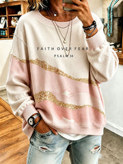 Women's 'Faith Over Fear' Printed Casual Sweatshirt
