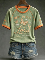 Women's faith theme pattern printed casual short-sleeved T-shirt